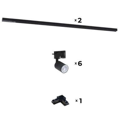 Zuma Line - Spot svetiljka za šinski sistem 6xGU10/10W/230V crna + šinski pribor