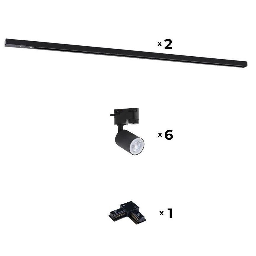 Zuma Line - Spot svetiljka za šinski sistem 6xGU10/10W/230V crna + šinski pribor
