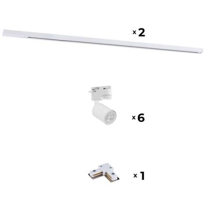 Zuma Line - Reflektor za šinski sistem 6xGU10/10W/230V, beli + pribor za šine