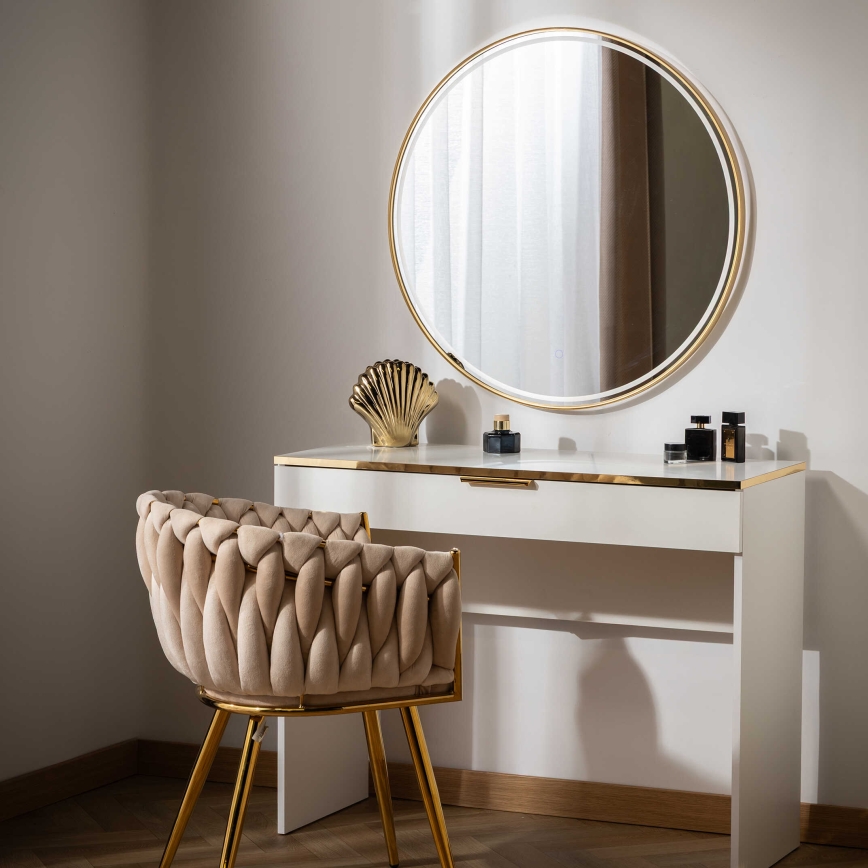 Zuma Line - LED zidno ogledalo za kupatilo sa pozadinskim osvetljenjem LED/36W/230V 3000/4000/6000K prečnik 80 cm IP44 zlatna