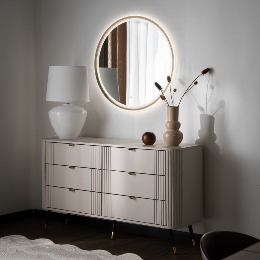 Zuma Line - LED zidno ogledalo za kupatilo sa pozadinskim osvetljenjem LED/36W/230V 3000/4000/6000K, prečnik 80 cm, IP44, mesing