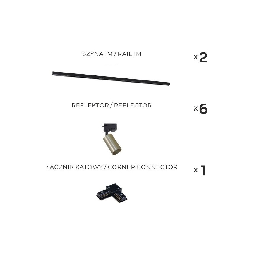 Zuma Line - Reflektor za šinski sistem 6xGU10/35W/230V crna/zlatna