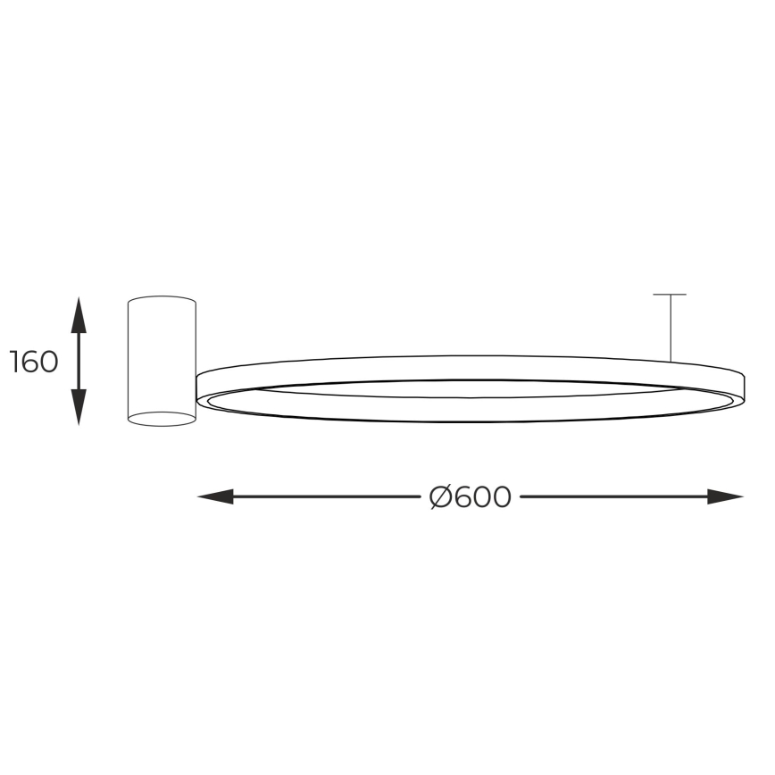 Zuma Line - LED plafonsko svetlo LED/32W/230V 3000/4000/6000K prečnik 60 cm crna