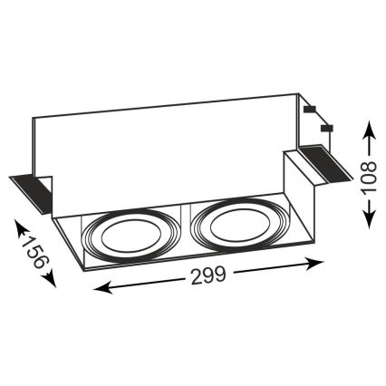 Zuma Line - Ugradno svetlo 2xGU10-AR111/15W/230V bela