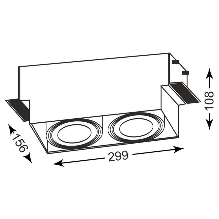 Zuma Line - Ugradno svetlo 2xGU10-AR111/15W/230V bela