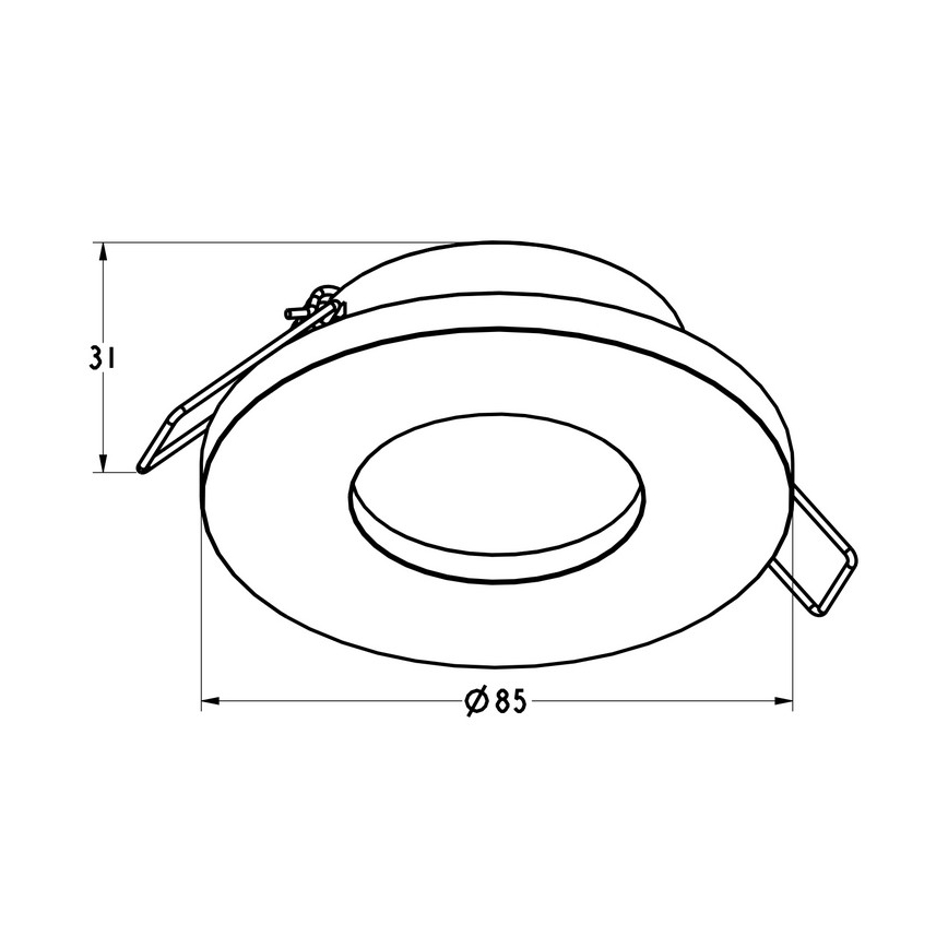 Zuma Line - Ugradno plafonsko svetlo za kupatilo 1xGU10/50W/230V IP54 crno