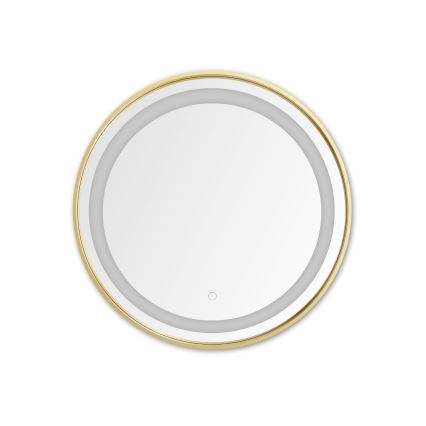Zuma Line - LED zidno ogledalo za kupatilo sa pozadinskim LED osvetljenjem, 24W/230V, 3000/4000/6000K, prečnik 60 cm, IP44, zlatna