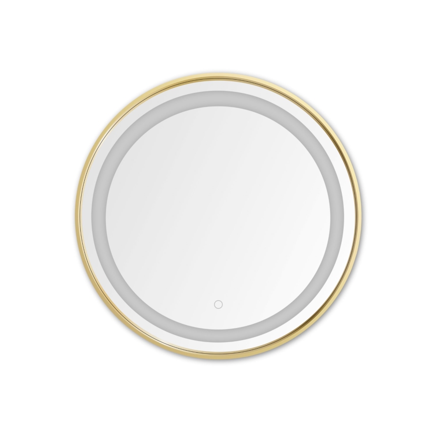 Zuma Line - LED zidno ogledalo za kupatilo sa pozadinskim LED osvetljenjem, 24W/230V, 3000/4000/6000K, prečnik 60 cm, IP44, zlatna