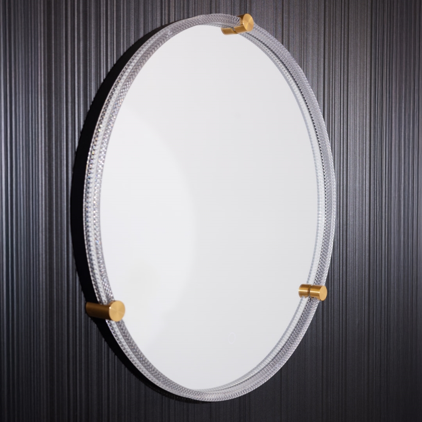 Zuma Line - LED zidno ogledalo za kupatilo sa pozadinskim osvetljenjem LED/24W/230V 3000/4000/6000K prečnik 60 cm IP44 prozirno/zlatno