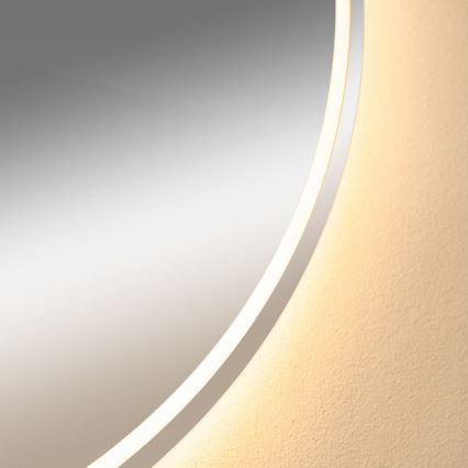 Zuma Line - LED zidno ogledalo za kupatilo sa grejanjem protiv magljenja i pozadinskim LED osvetljenjem, 24W/230V, 3000/4000/6000K, prečnika 80 cm, IP44