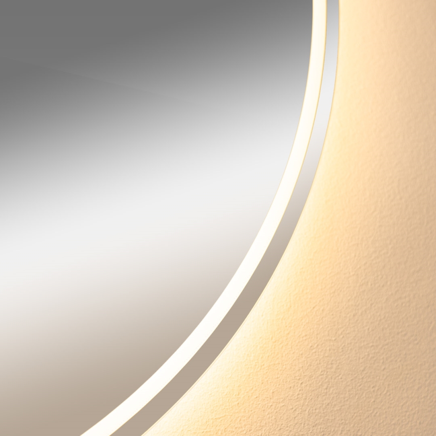 Zuma Line - LED zidno ogledalo za kupatilo sa grejanjem protiv magljenja i pozadinskim LED osvetljenjem, 24W/230V, 3000/4000/6000K, prečnika 80 cm, IP44