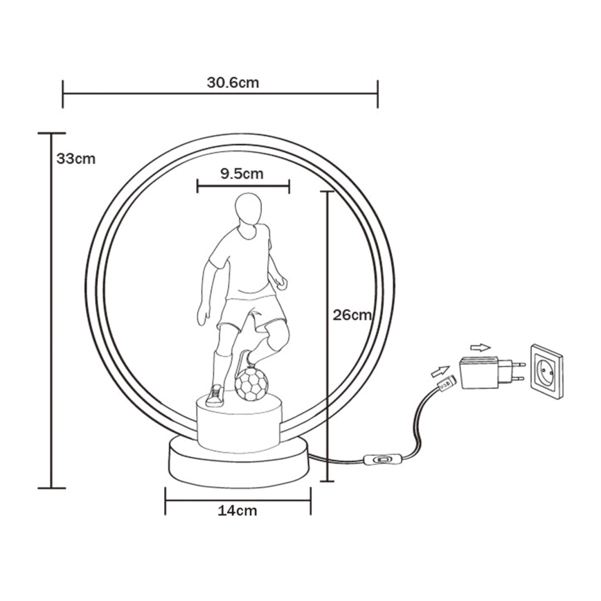 Zuma Line - LED stona lampa LED/4W/5V crna/bela