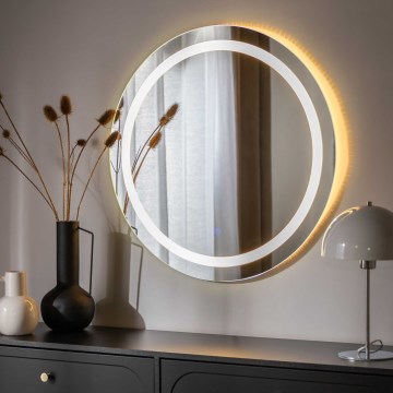 Zuma Line - LED kupatilsko zidno ogledalo sa pozadinskim LED osvetljenjem/36W/230V 3000/4000/6000K prečnik 80 cm IP44