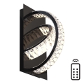 Zuma Line - LED prigušiva kristalna zidna svetiljka LED/18W/230V 2700-6000K crna + daljinski upravljač