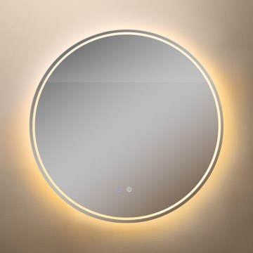 Zuma Line - LED zidno ogledalo za kupatilo sa grejanjem protiv magljenja i pozadinskim LED osvetljenjem, 24W/230V, 3000/4000/6000K, prečnika 80 cm, IP44