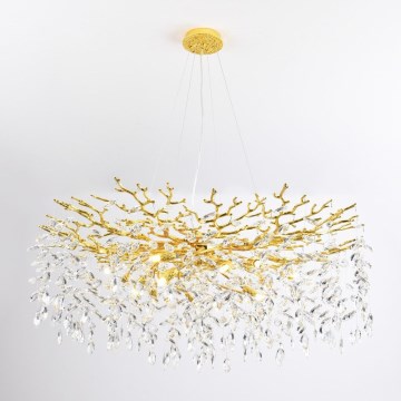 Zuma Line - Luster na sajli 14xG9/3,5W/230V preč. 100 cm zlatni