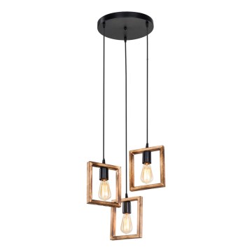 Zuma Line - Luster na sajli 3xE27/20W/230V borovina/crna