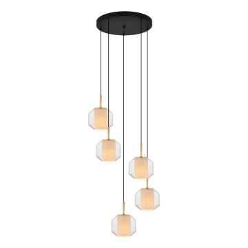 Zuma Line - Luster na sajli 5xE27/25W/230V prečnik 73 cm zlatna/crna