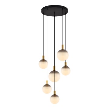 Zuma Line - Luster na sajli 6xE27/25W/230V Ø 75 cm zlatna/crna