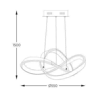 Zuma Line - LED prigušiva luster na sajli LED/44W/230V crna