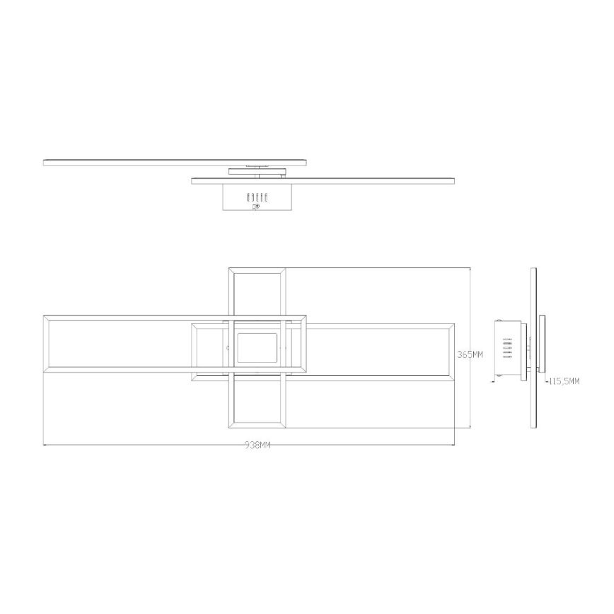 Zuma Line - LED prigušiva stropna svetiljka LED/55W/230V 3000-6000K crna/zlatna + daljinski upravljač