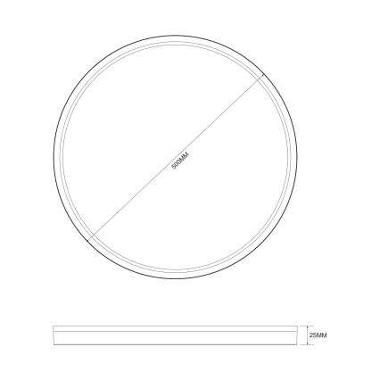 Zuma Line - LED prigušiva stropna svetiljka LED/38W/230V + LED/11W 3000/4000/5500K prečnika 50 cm crna