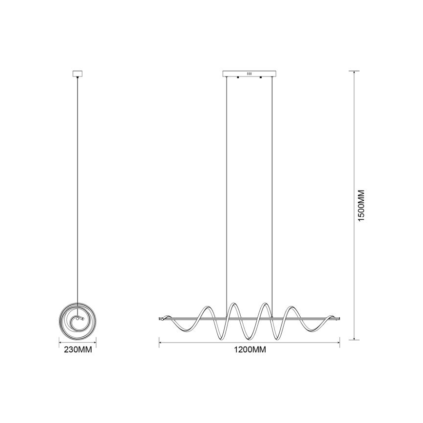 Zuma Line - LED luster na sajli, LED/60W/230V, crne boje