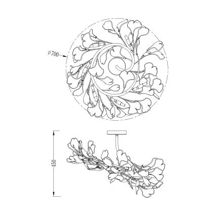 Zuma Line - Plafonski luster 6xG9/42W/230V prečnik 70 cm zlatna