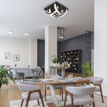 Zuma Line - LED prigušiva kristalno plafonsko svetlo LED/23,5W/230V 2700-6000K crna + daljinski upravljač