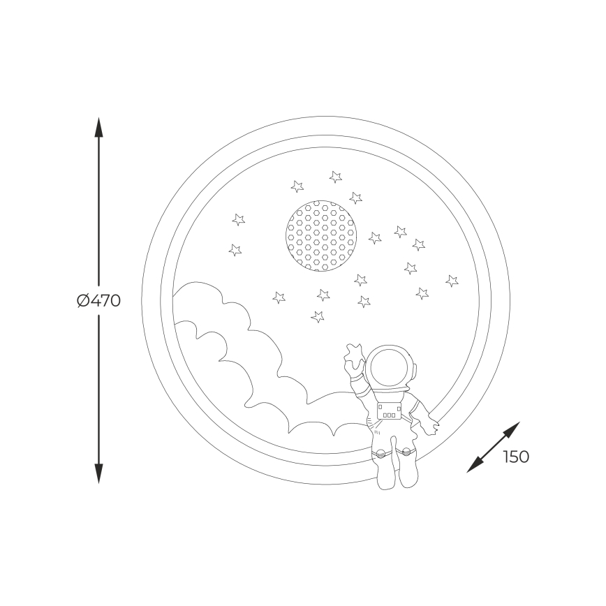 Zuma Line - LED prigušiva dečije plafonsko svetlo LED/42W/230V 3000/5700K astronaut