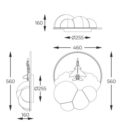 Zuma Line - LED Prigušiva dečija plafonska svetiljka LED/37W/230V raketa