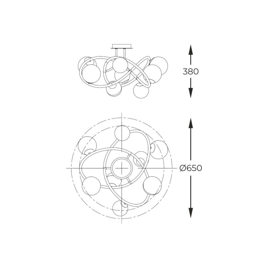 Zuma Line - Plafonski luster 8xG9/3,5W/230V crna