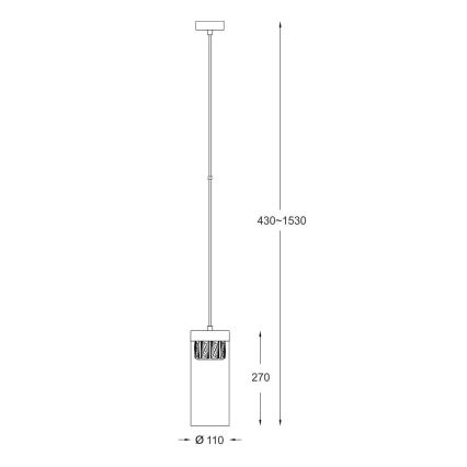 Zuma Line - Kristalni luster na sajli 1xG9/28W/230V mesing