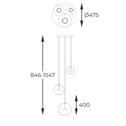 Zuma Line - LED luster na sajli 3xLED/5W/230V zlatni