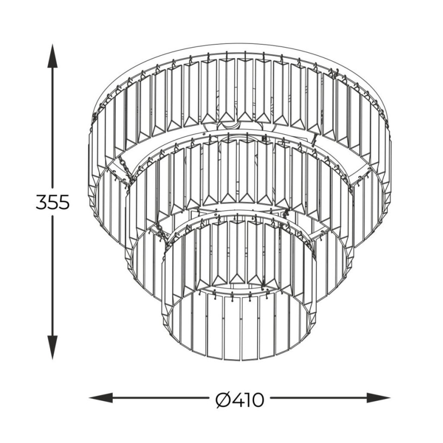 Zuma Line - Kristalni plafonski luster 4xE14/40W/230V crna