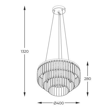 Zuma Line - Kristalni luster na sajli 4xE14/40W/230V crni
