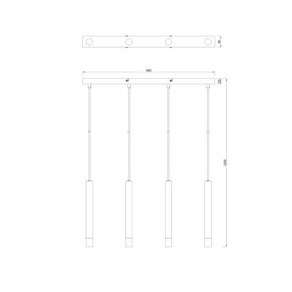Zuma Line - Luster na sajli 4xG9/5W/230V crna