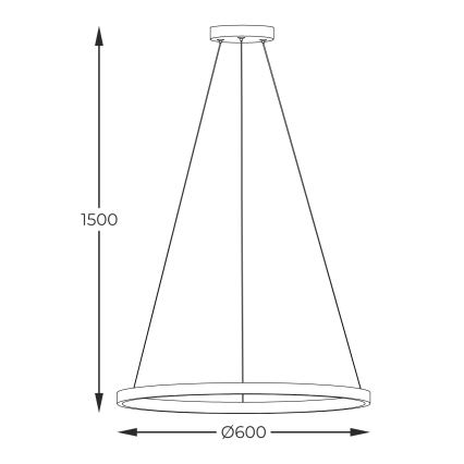 Zuma Line - LED luster na sajli LED/32W/230V 3000/4000/6000K prečnik 60 cm crna