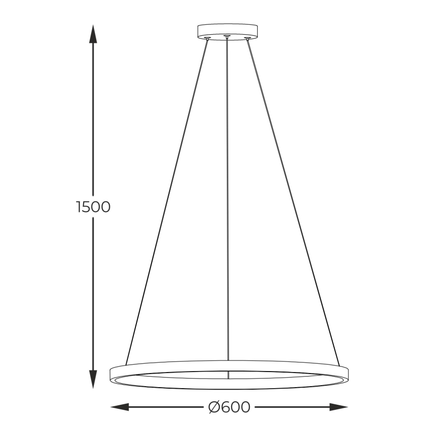 Zuma Line - LED luster na sajli LED/32W/230V 3000/4000/6000K prečnik 60 cm crna