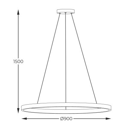 Zuma Line - LED luster na sajli LED/40W/230V 3000/4000/6000K, prečnik 90 cm, crna