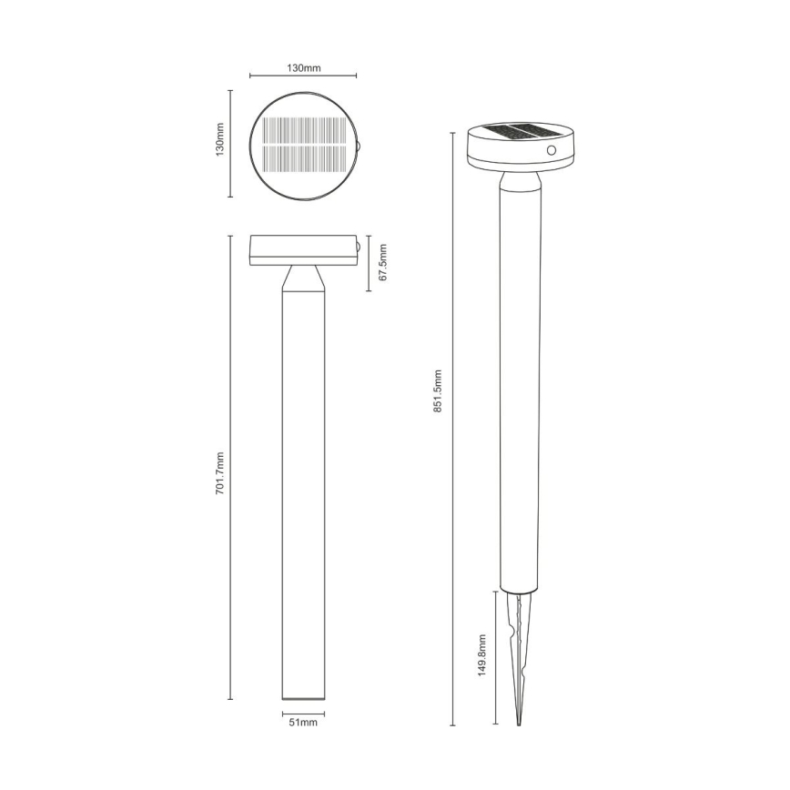 Zuma Line - LED solarna lampa sa senzorom pokreta i sumraka LED/4,5W/2000 mAh IP44 crna