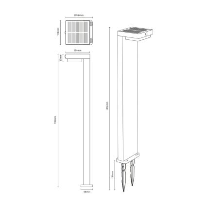 Zuma Line - LED solarna lampa sa senzorom pokreta i sumraka LED/4,5W/2000 mAh IP44 crna