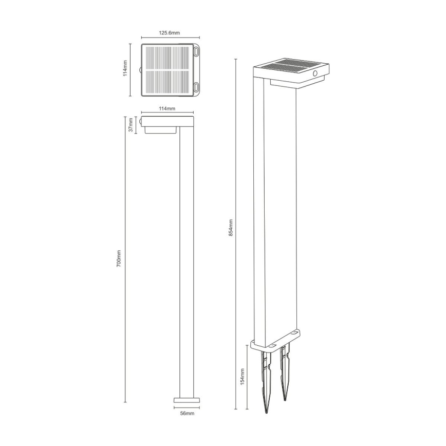 Zuma Line - LED solarna lampa sa senzorom pokreta i sumraka LED/4,5W/2000 mAh IP44 crna