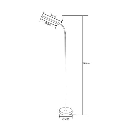 Zuma Line - LED prigušiva podna lampa LED/10W/230V 3000/4500/6500K crna