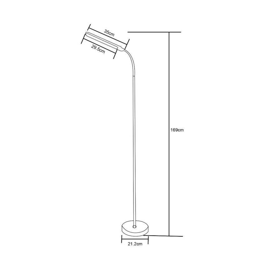 Zuma Line - LED prigušiva podna lampa LED/10W/230V 3000/4500/6500K crna