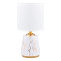 Zuma Line - Stona lampa 1xE14/40W/230V bela/zlatna/mramorni dekor