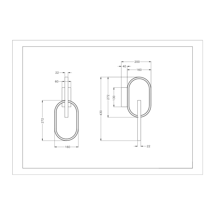 Zuma Line - LED zidna lampa 2xLED/12W/230V crna/zlatna