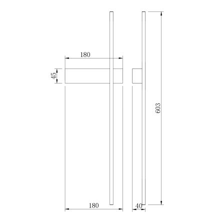 Zuma Line - LED zidno svetlo LED/8W/230V 3000/4000/6000K 60 cm crna