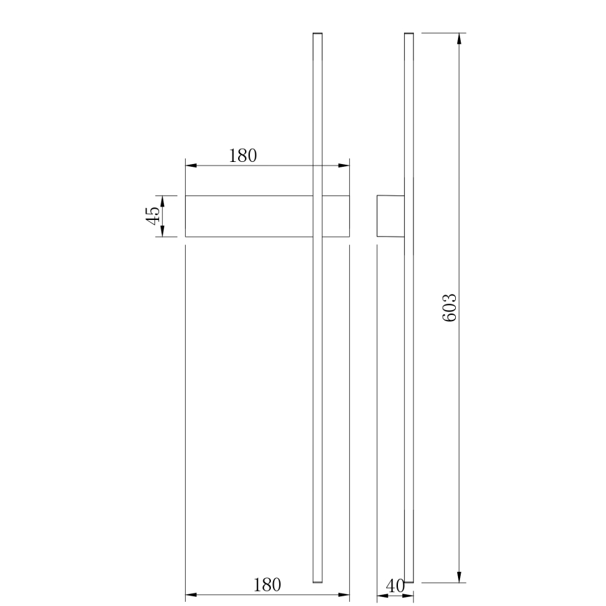 Zuma Line - LED zidno svetlo LED/8W/230V 3000/4000/6000K 60 cm crna