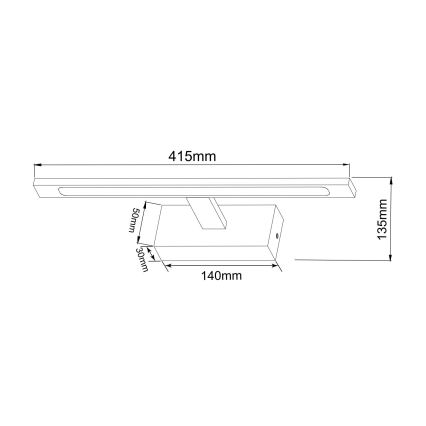 Zuma Line - LED rasveta za kupatilsko ogledalo LED/12W/230V 41 cm IP44 sjajni hrom